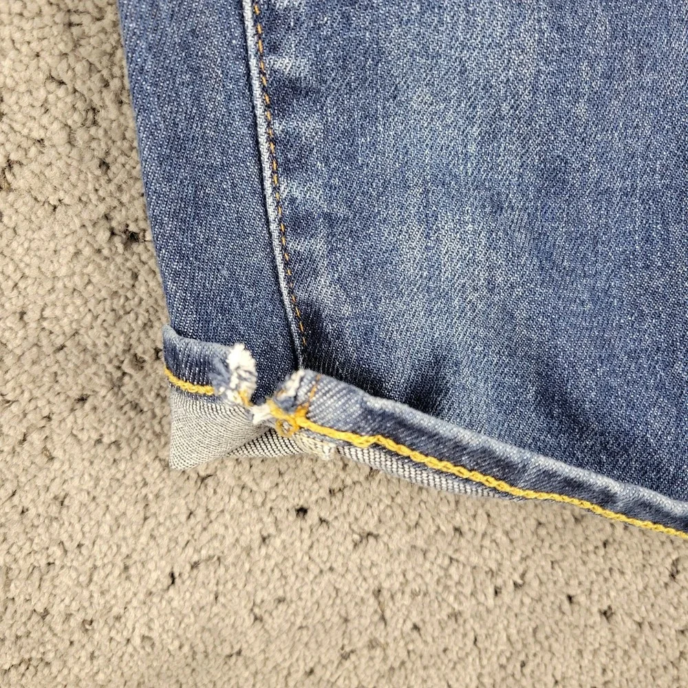 American Eagle Jeans Mens 33x32 Blue Original Straight Honeycomb Whisker Stretch